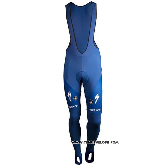 2020 Maillot Cyclisme Deceuninck Quick Step Bleu Blanc Manches Longues et Cuissard